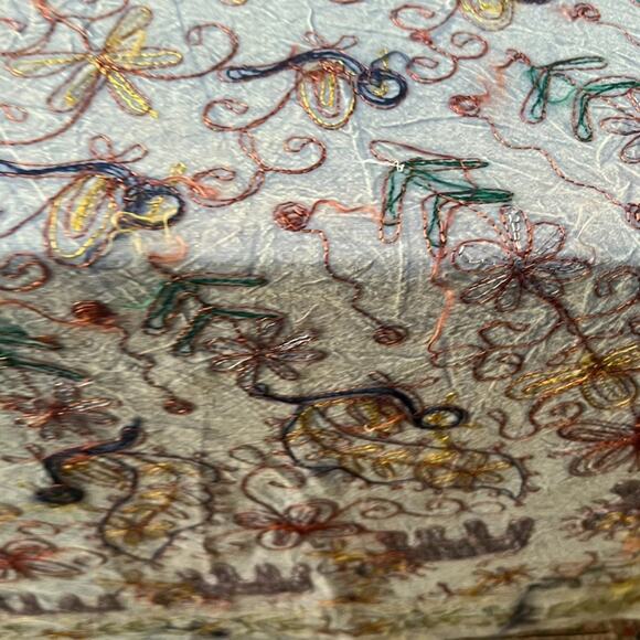 Vintage Uzbek Embroidery Suzani Bed Cover Table Cloth Throw 86"x104" Floral - Picture 9 of 11